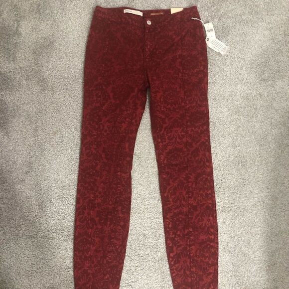 NWT ANTHROPOLOGIE Pilcro & The Letterpress High Rise Denim Flocked Leggings - Picture 15 of 16